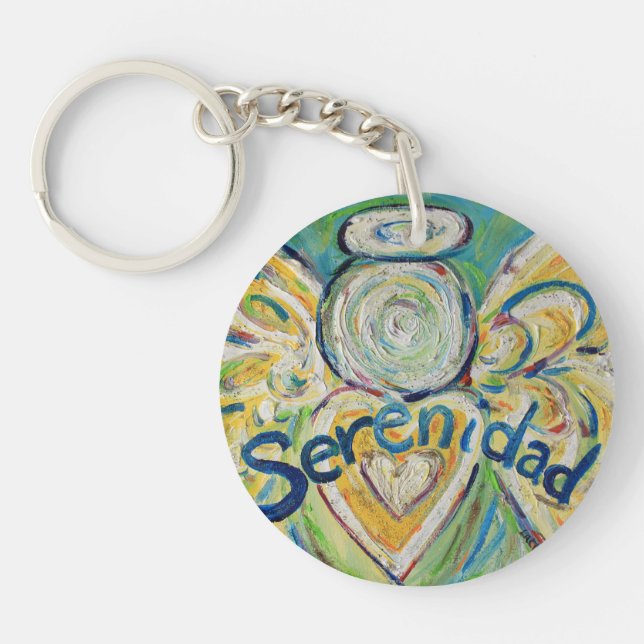 Serenidad Guardian Angel Word Custom Keychain (Front)