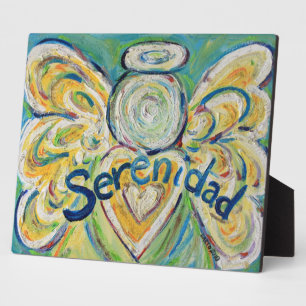 Serenidad Inspirational Angel Painting Poem Plaque