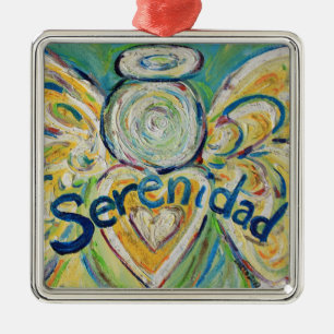 Serenidad Inspirational Angel Word Ornament