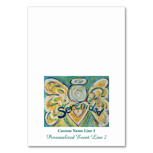 Serenidad Inspirational Word Angel Table Tent Card (Front)