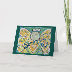 Serenidad Word Angel Inspirational Greeting Card