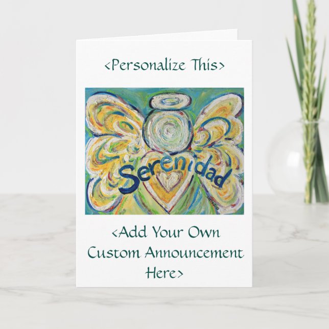 Serenidad Word Angel Inspirational Greeting Card (Front)