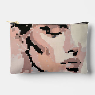 Sérénité Portrait Moderne Neutre Pixel Art Accessory Pouch