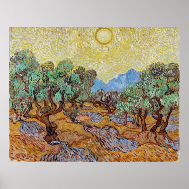 Serenity Among Olive Trees by Vincent van Gogh Poster (Front)