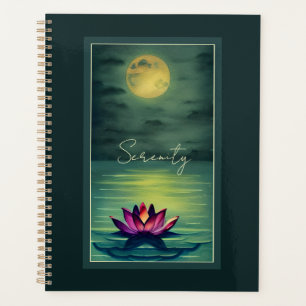 Serenity - Beautiful Lotus Flower and a Full Moon Planner