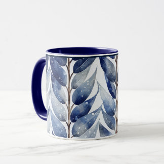 Serenity Blue Leaf Mug
