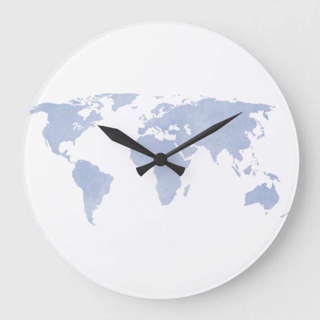 Serenity Blue World map wall clock (Front)