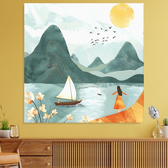 Serenity by the Sea Canvas Print (Insitu(LivingRoom))