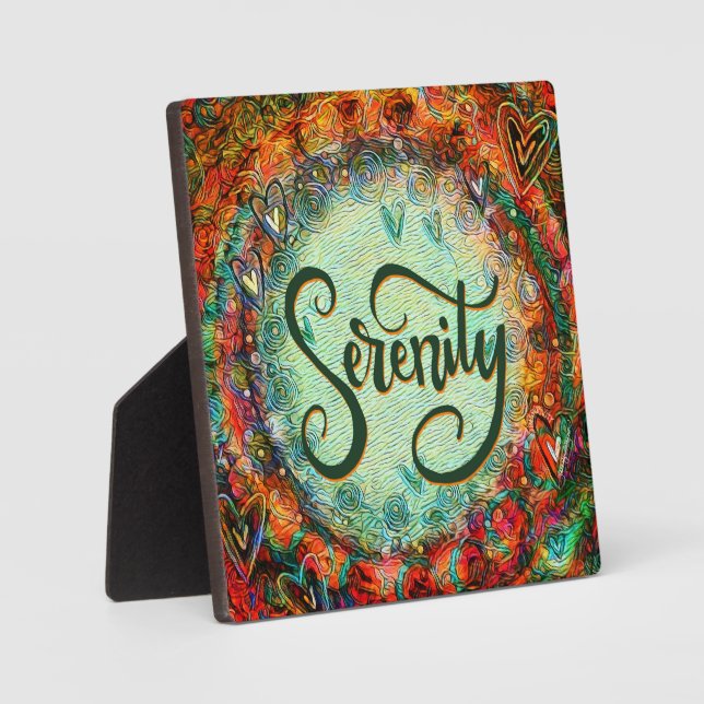 Serenity Colourful Pretty Inspirivity Easel Plaque (Front)
