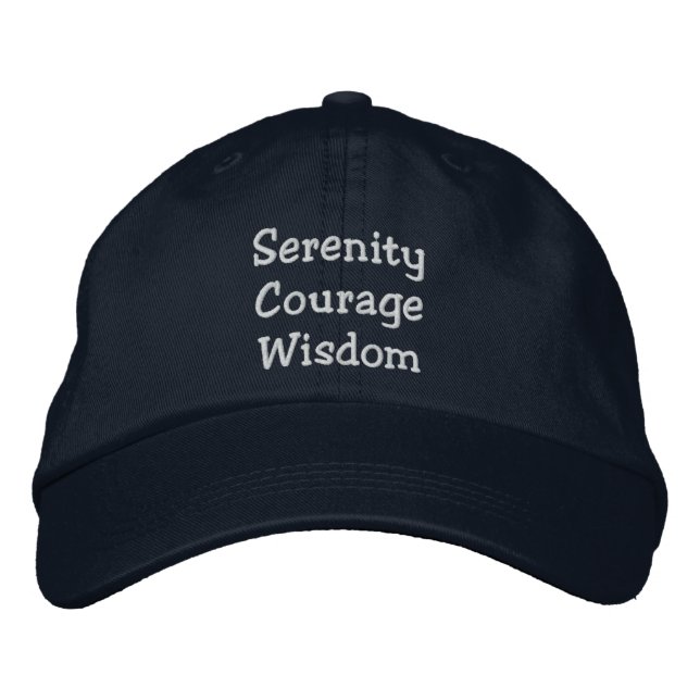 Serenity Courage Wisdom Embroidered Hat (Front)