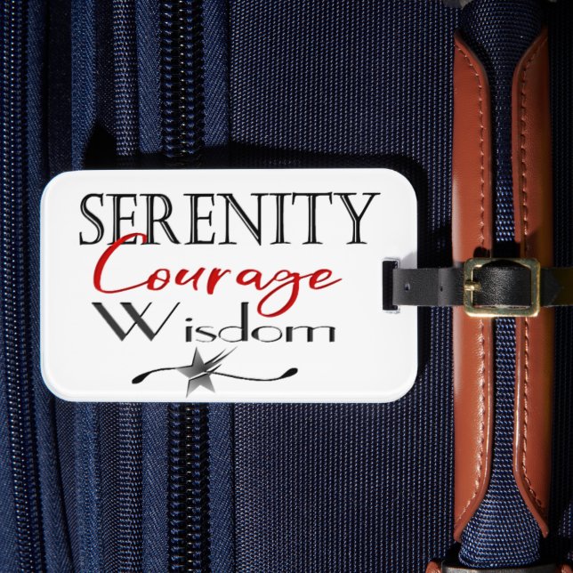 Serenity Courage Wisdom Luggage Tag (Front Insitu 4)