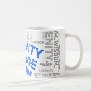 Serenity Courage Wisdom Word Collage Coffee Mug