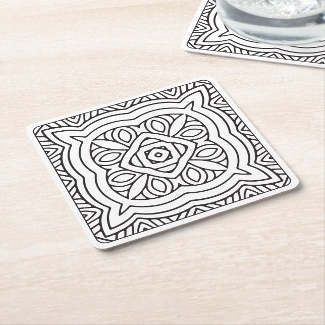 Serenity DIY Adult Colouring Disposable Coaster (Angled)