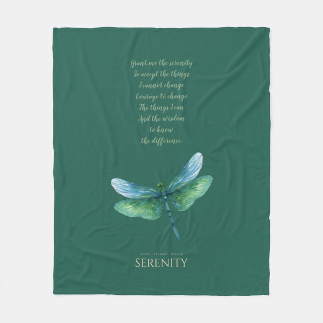 Serenity Dragonfly Fleece Blanket (Front)
