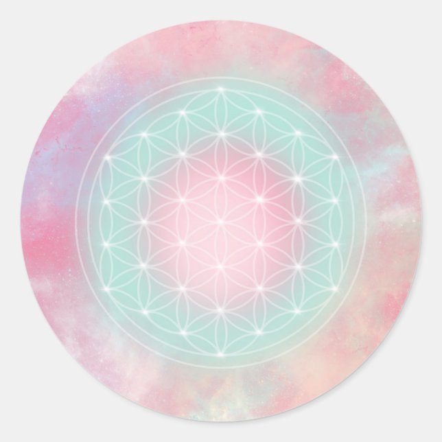Serenity Flower of Life Classic Round Sticker (Front)