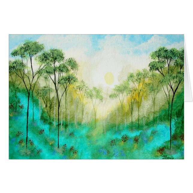 Serenity Greeting Note Card From Original Painting (Front Horizontal)