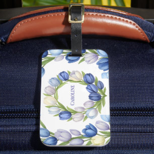 Serenity in Bloom Pastel Tulip Floral Home Decor Luggage Tag