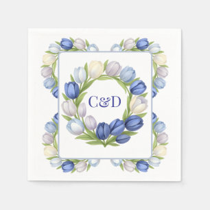 Serenity in Bloom Pastel Tulip Floral Home Decor Napkin