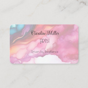 Serenity in Blue Abstract Flowing Forms Business C Business Card