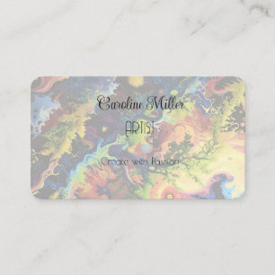 Serenity in Blue Abstract Flowing Forms  Business Card