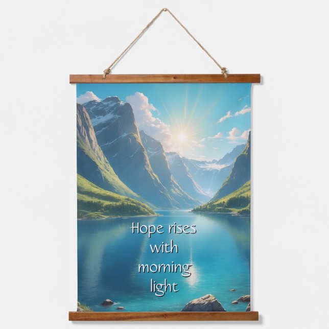 Serenity in Fjords Wood Topped Wall Tapestry (Front)