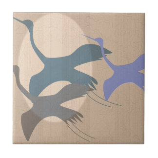 Serenity in Flight: Whooping Cranes  Tile
