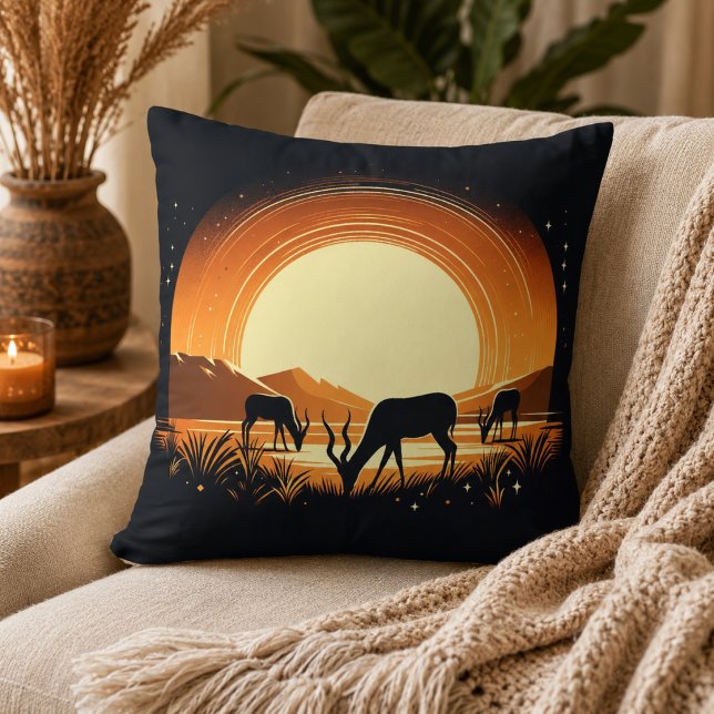 Serenity in Motion Antelope-Inspired Cushion (Serenity in Motion Antelope-Inspired Throw Pillow)