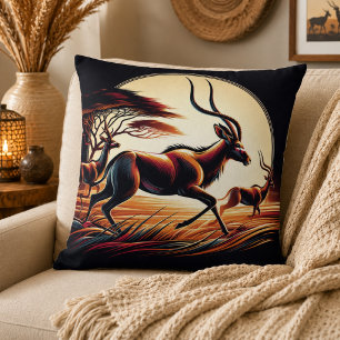 Serenity in Motion Antelope-Inspired Cushion