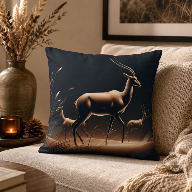 Serenity in Motion Antelope-Inspired Cushion (Serenity in Motion Antelope-Inspired Throw Pillow)