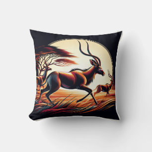 Serenity in Motion Antelope-Inspired Cushion
