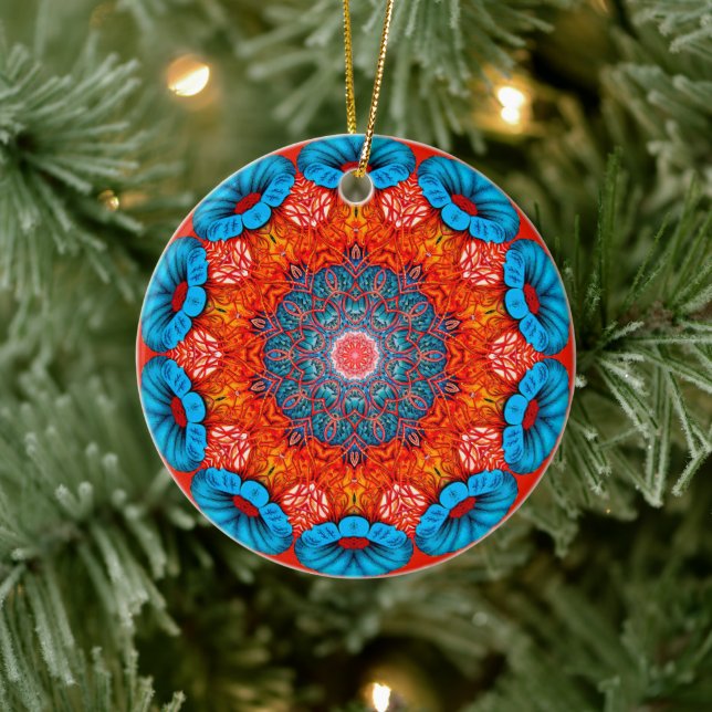 Serenity in Motion: Radiant Mandala Ceramic Tree Decoration (Tree)