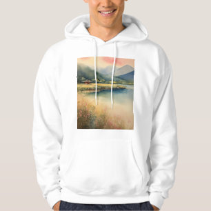 "Serenity in Stillness: Zen Buddha Watercolor Hoodie