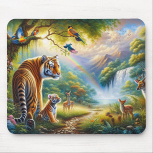 Serenity in the Enchanted Forest Painting Mouse Mat