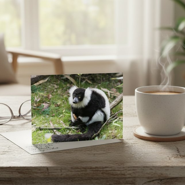 Serenity in the Wild: Black-and-White Ruffed Lemur Postcard (Creator Uploaded)