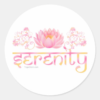 Serenity lotus classic round sticker