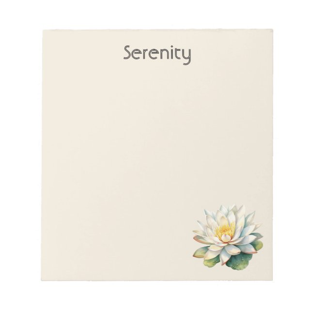 Serenity Lotus Flower Notepad (Front)
