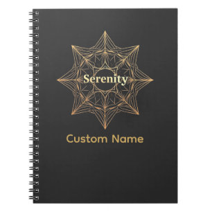 Serenity Mandala Golden Sacred Custom Notebook