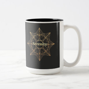 Serenity Mandala Golden Sacred Two-Tone Coffee Mug