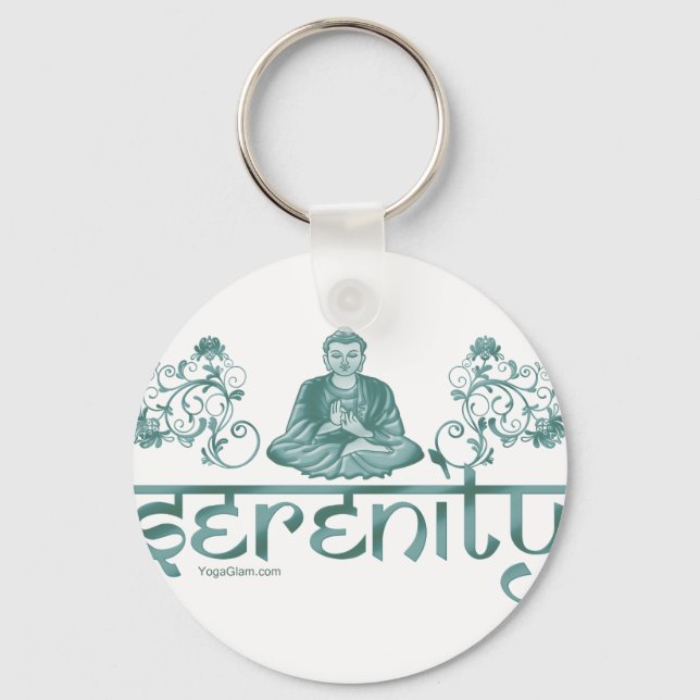 serenity meditation green key ring (Front)