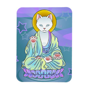Serenity Meow Buddhist Cat Magnet