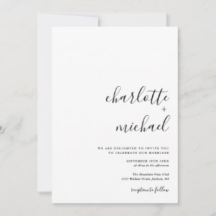 SERENITY Modern Minimalist Script Wedding Invitation