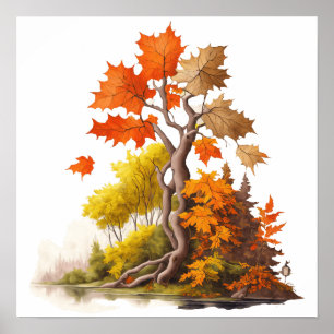 Serenity of the Fall Season Poster