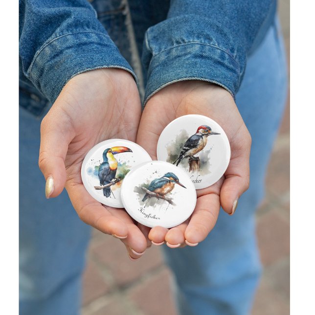 Serenity of the Kingfisher, customisable 3 Cm Round Badge (Creator Uploaded)