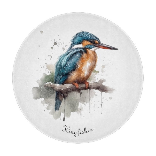 Serenity of the Kingfisher Cutting Board (Front)