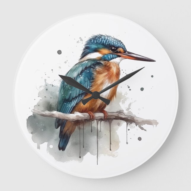 Serenity of the Kingfisher Large Clock (Front)