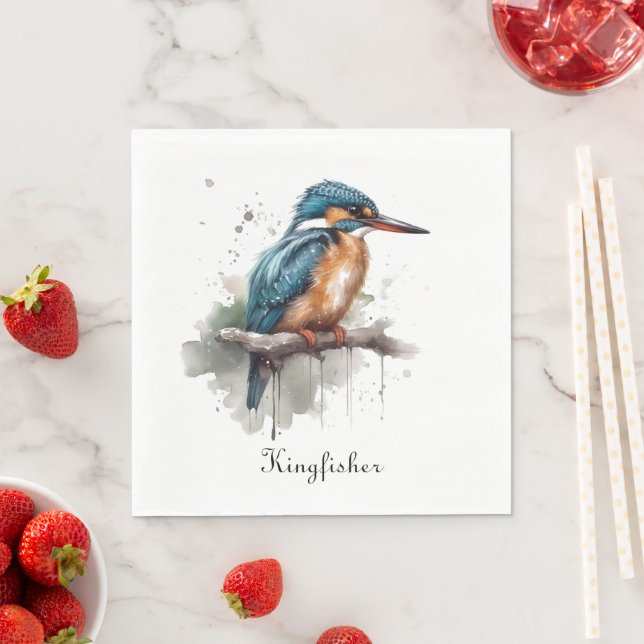Serenity of the Kingfisher Napkin (Insitu)