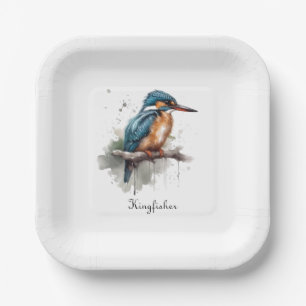 Serenity of the Kingfisher Paper Plate