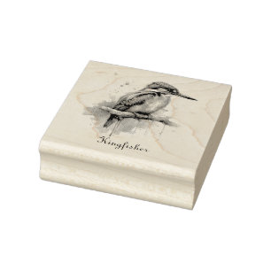 Serenity of the Kingfisher Rubber Stamp