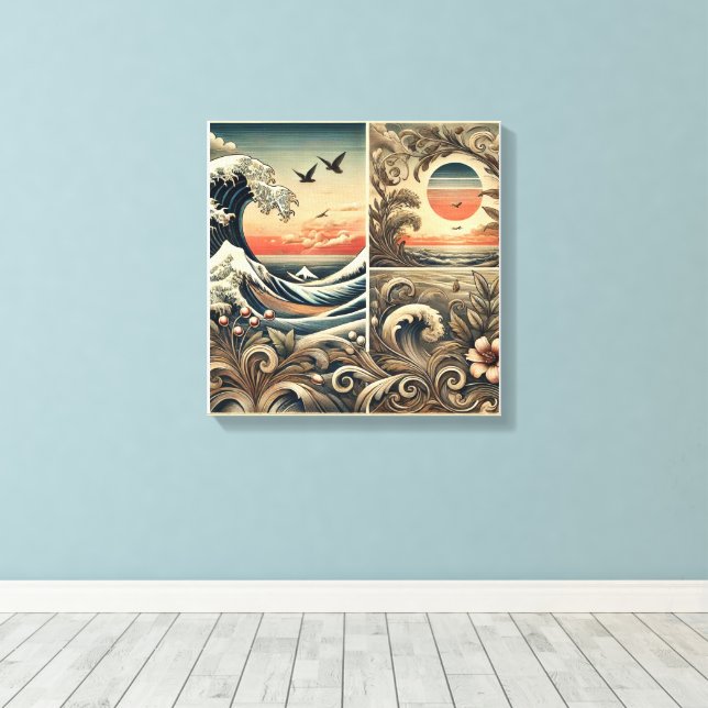 Serenity of the Sea Canvas Print Wall art  (Insitu(Wood Floor))