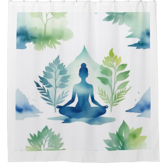 Serenity Over Lotus Shower Curtain (Front)